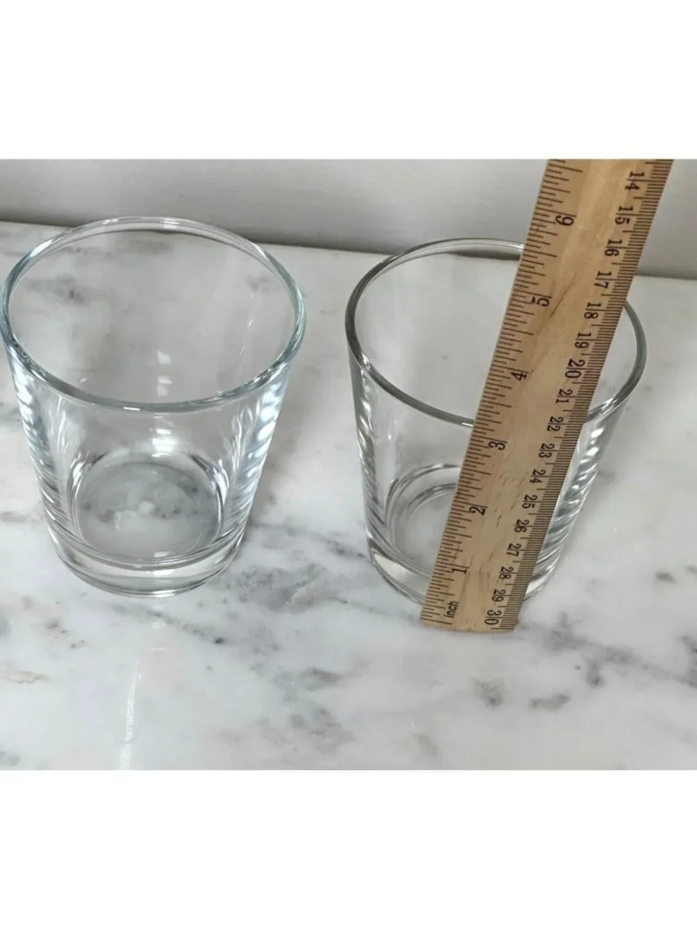 Vintage Set of 4 Heavy Bottom 4 oz Clear Glass Tumblers | Whiskey Tasting Glasse